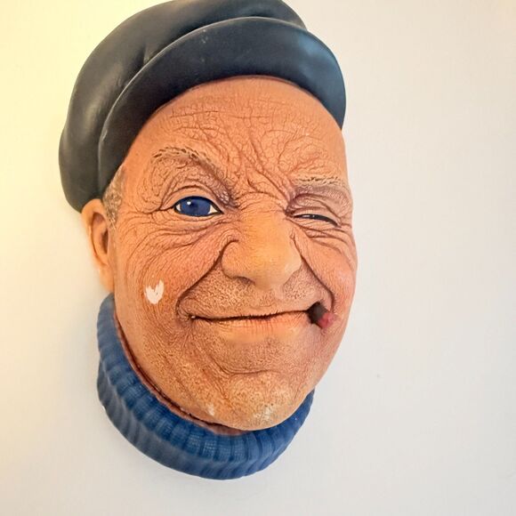 VTG Bossons Chalkware Head Set Wall Art British Character Sculpture Decor (wear) - Picture 2 of 10